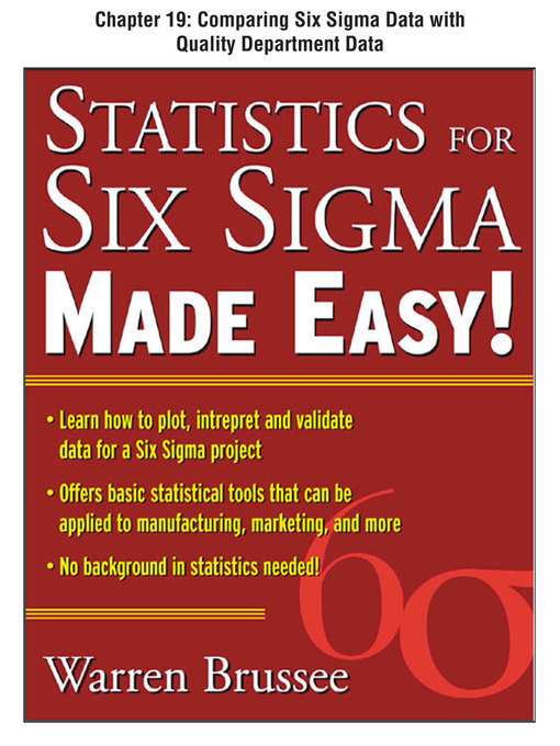 Title details for Comparing Six Sigma Data with Quality Department Data by Warren Brussee - Available
